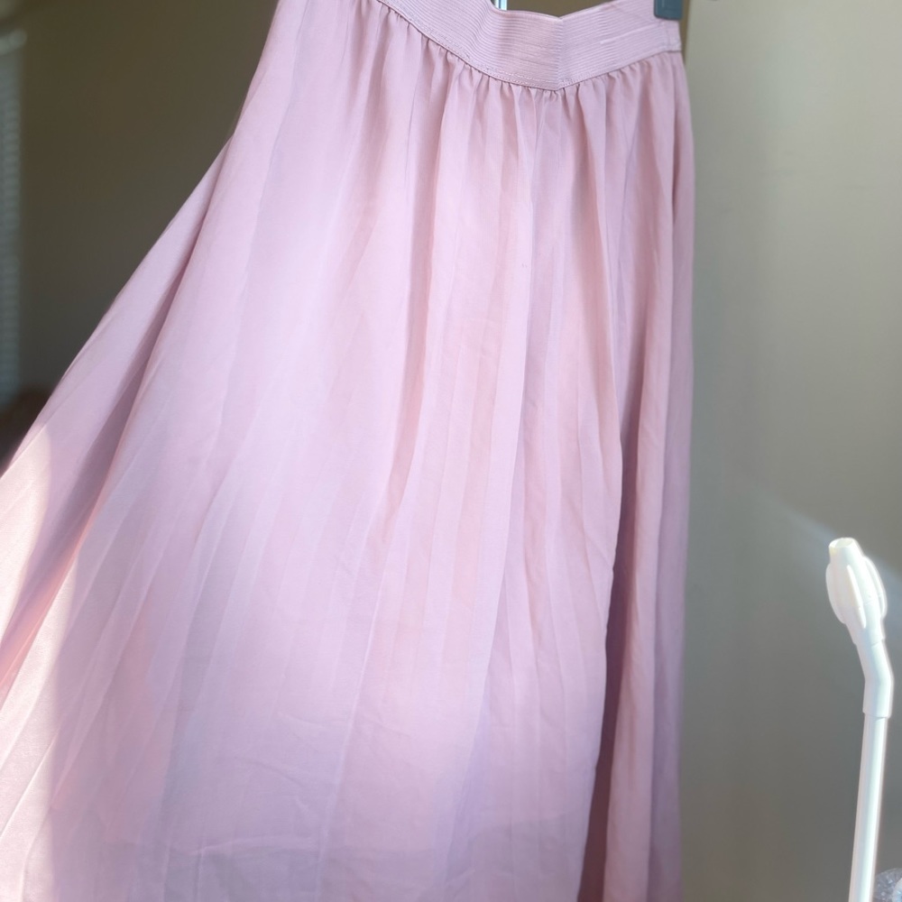 H&H size S baby pink midi pleated skirt